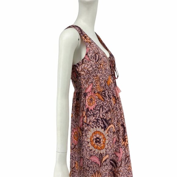 Madewell Lace-Up Ruffle-Hem Midi Dress in Bali Blooms- NWOT- - Picture 9 of 12